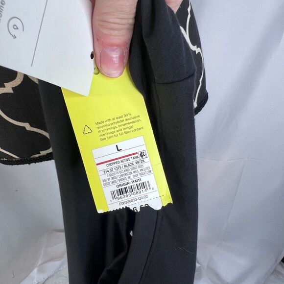 All in Motion NWT Black Cropped Active Basic Tank Athletic Activewear Sz Large - Picture 5 of 7